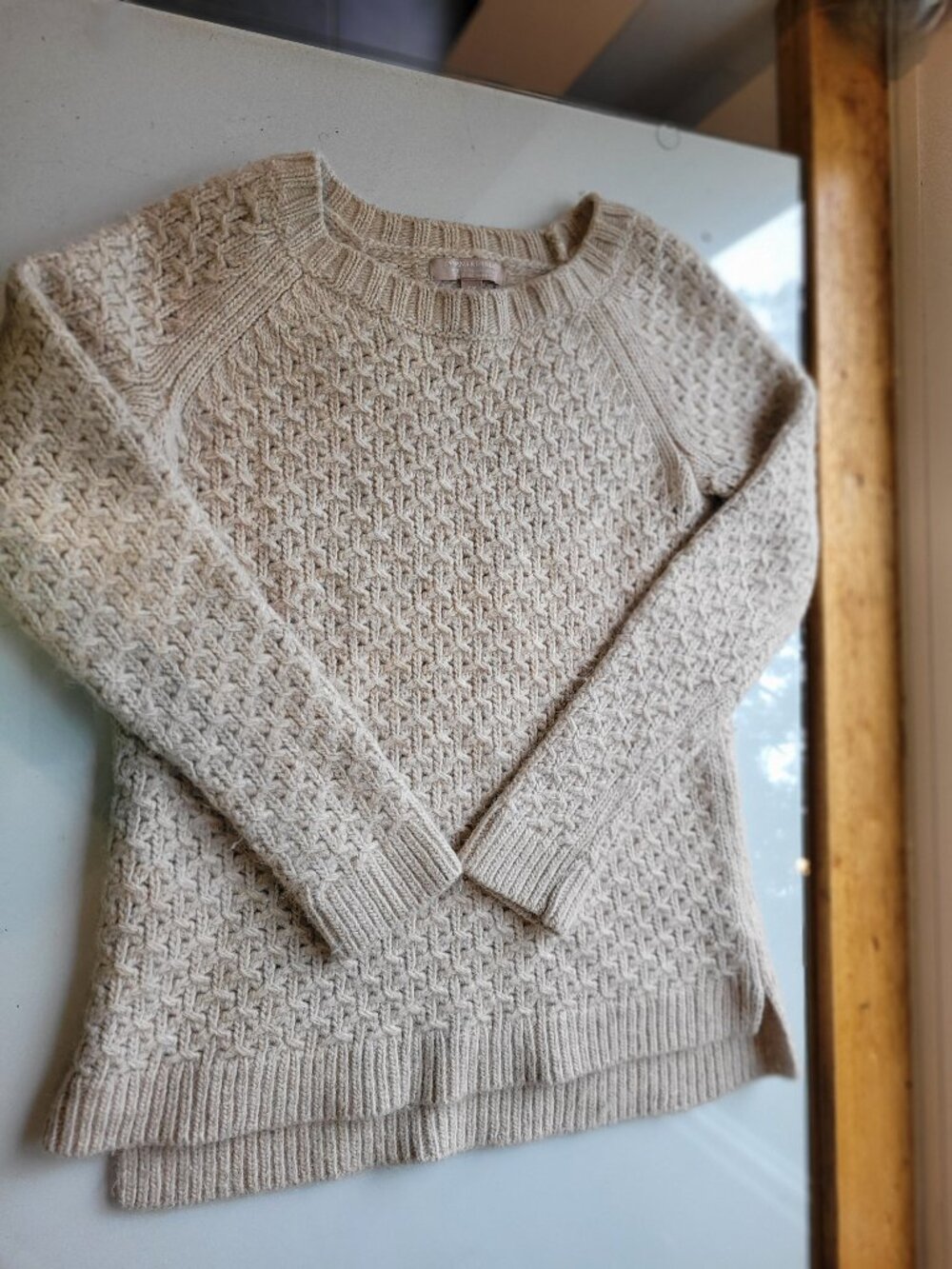 Banana Republic Crew Neck Ivory Wool Blend Sweater Size S